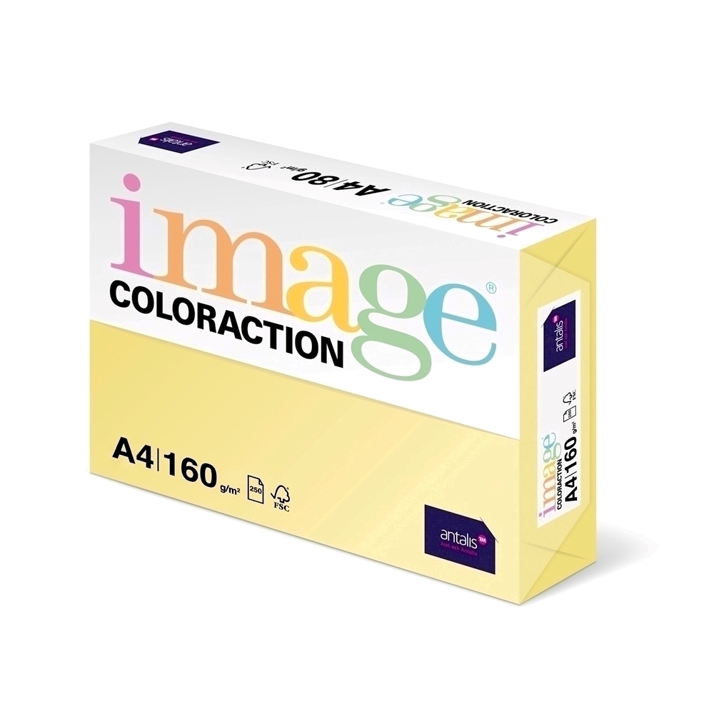 Carton color Coloraction A4 160g 250 coli galben pal-desert