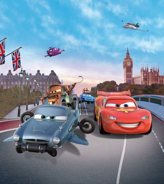 Fototapet Disney Cars la Big Ben Londra - 180x202 cm (pe comanda 2 sapt)