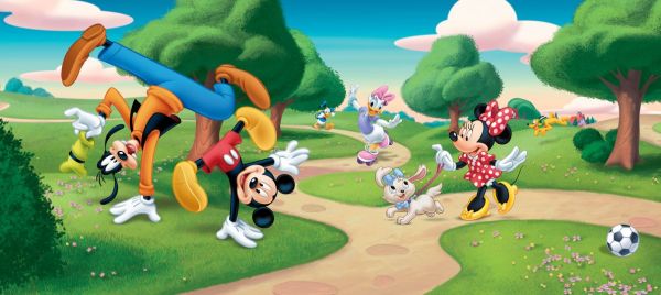 Fototapet Disney Mickey si Pluto Jonglerii - 202 x 90 cm