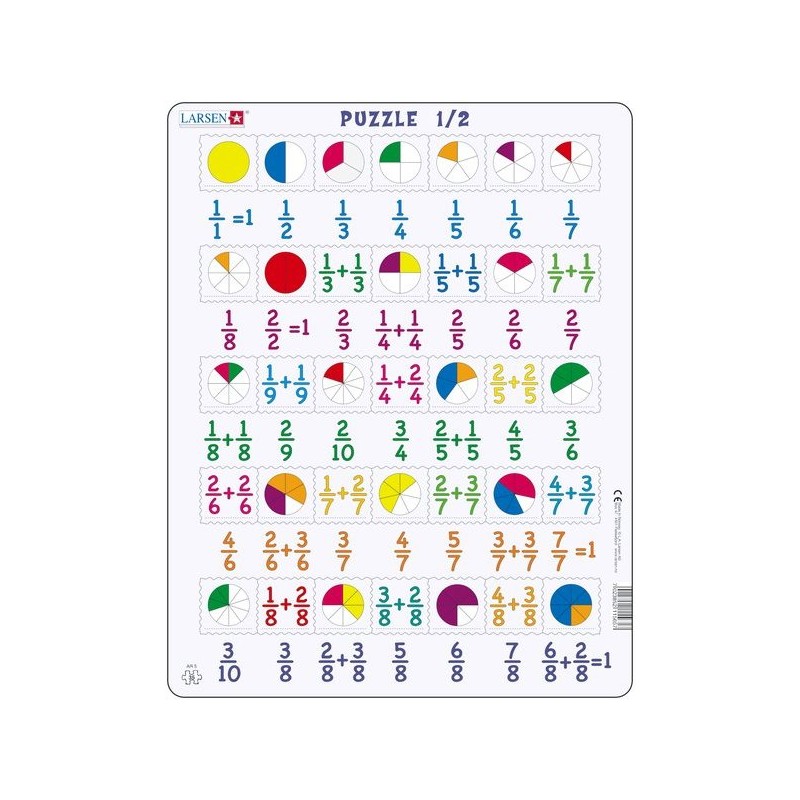 Puzzle Fractii, 35 Piese Larsen LRAR5