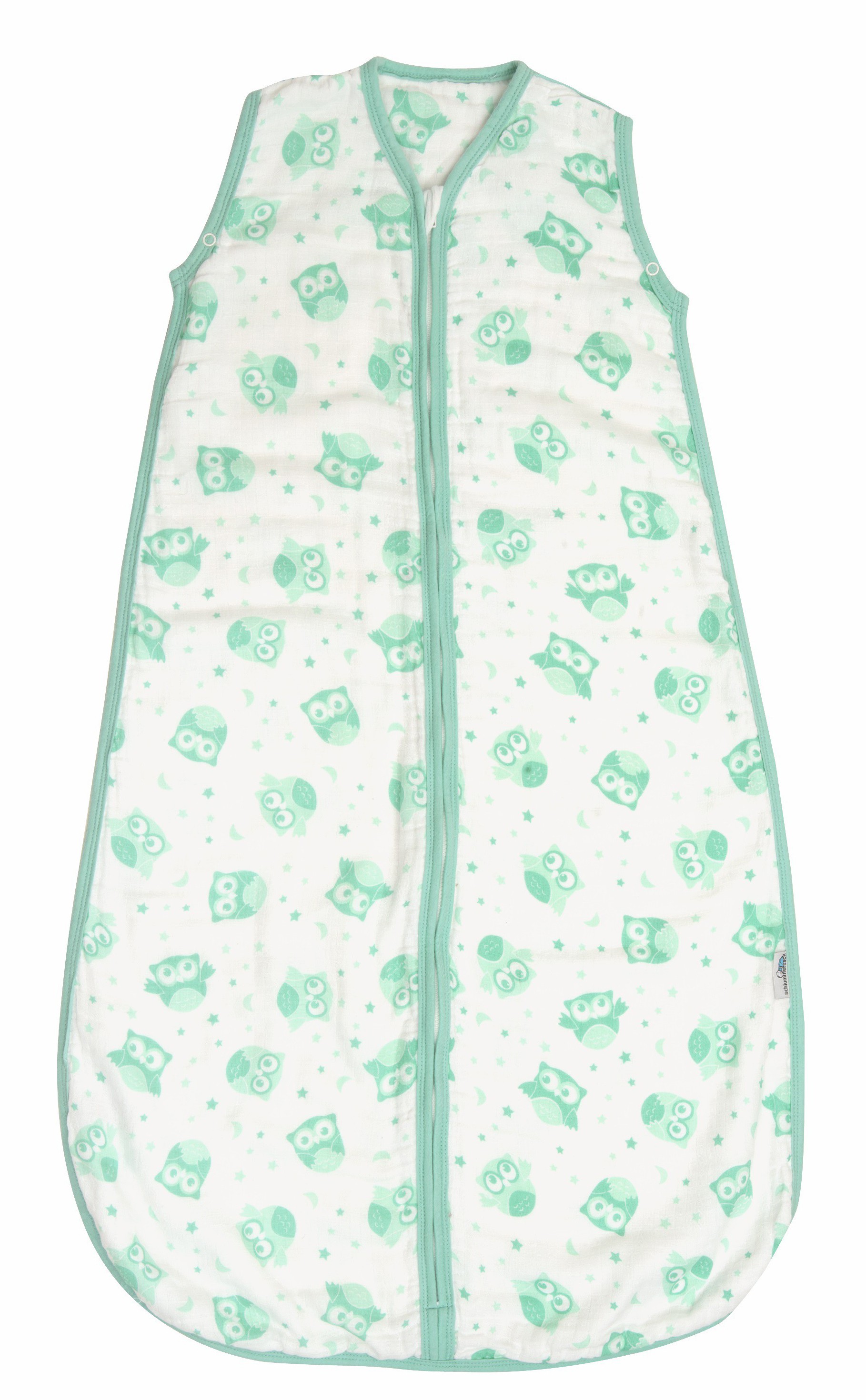 Sac de dormit pentru vara din muselina Mint Owl 3-6 ani 0.5 Tog