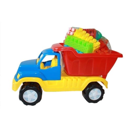 Camion Legomion mic si cuburi de constructie