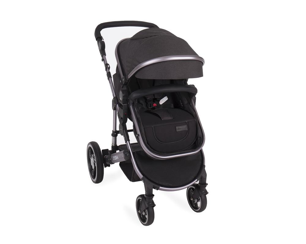 Carucior 3 in 1 cu suspensii Dora Dark Grey