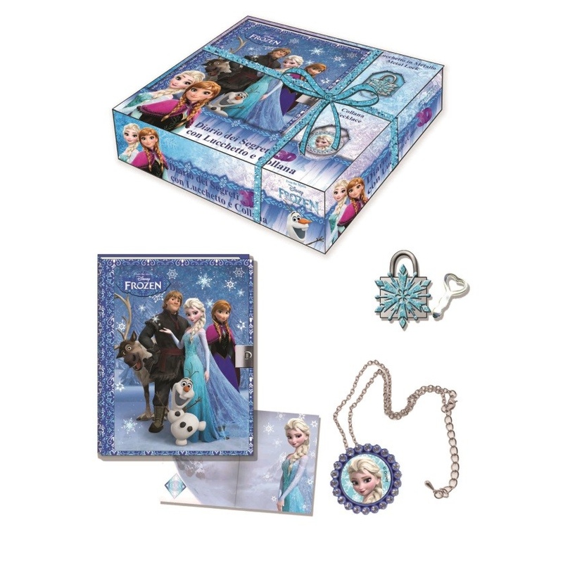 Set Jurnal cu lacatel 3D si colier Frozen