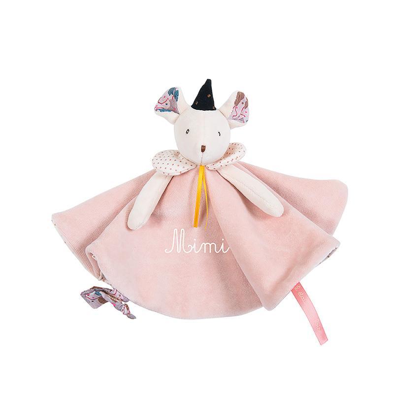 Jucarie plus doudou Soricica Mimi roz, 0 ani+, Moulin Roty