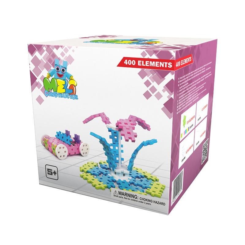 Set de constructie creativa Constructor Pink 400 piese, Meli