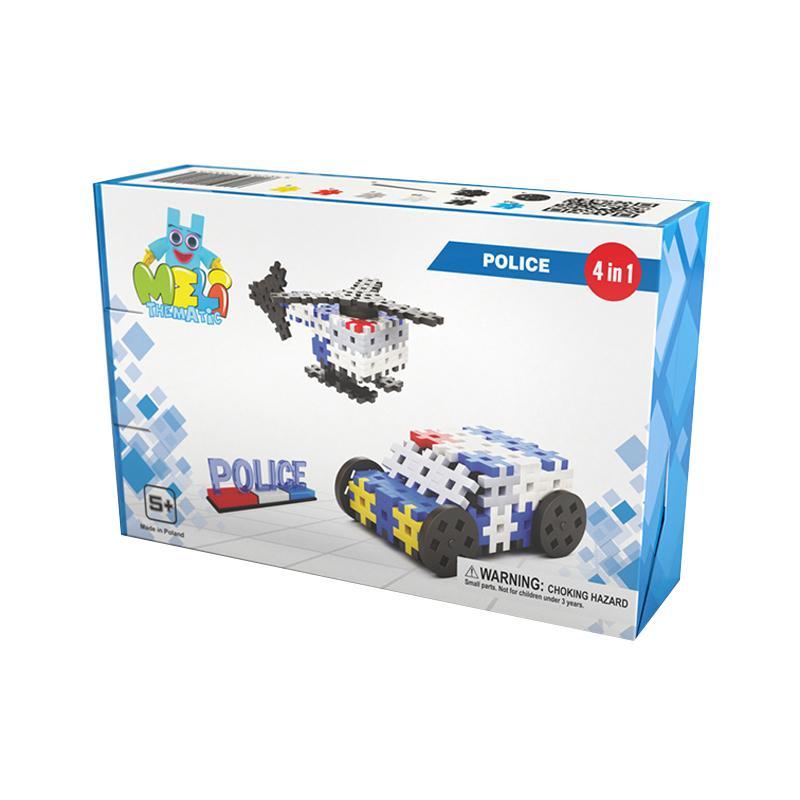 Set creativ de constructie Politia, 117 piese, Meli