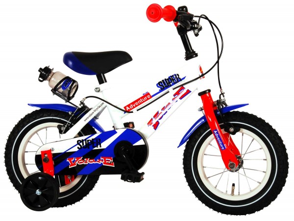 Bicicleta pentru copii Volare Super Children White 91240-IT 12 inch cu roti ajutatoare si frana de mana