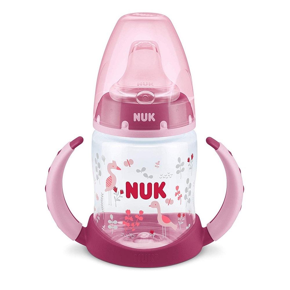 Biberon Nuk First Choice 150ml Cu Toarte Si Adaptor Din Silicon Roz 6 luni+