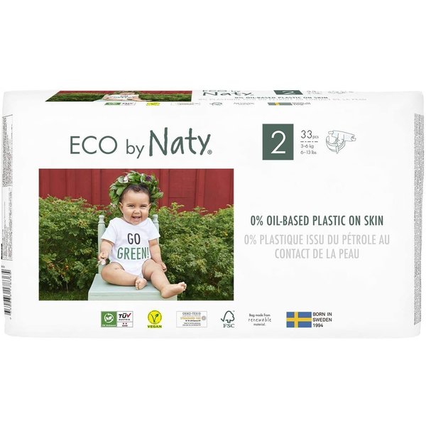 Scutece marimea 2, 33buc, 3-6kg, ECO by Naty