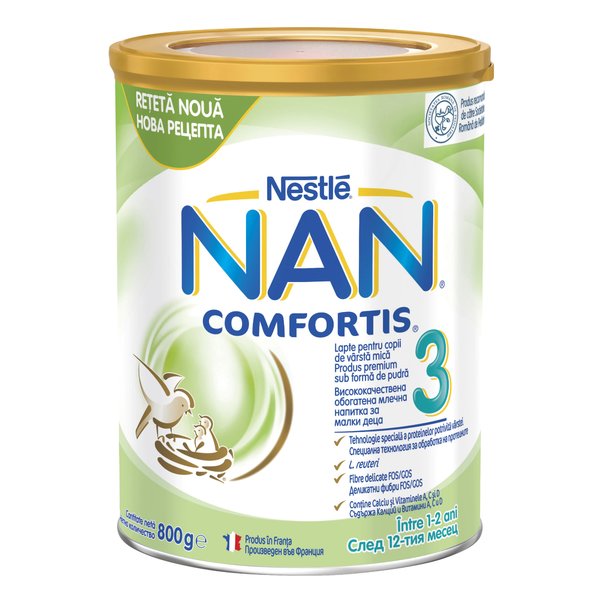 Lapte pentru copii de varsta mica Nestlé NAN COMFORTIS 3, intre 1-2 ani, 800g
