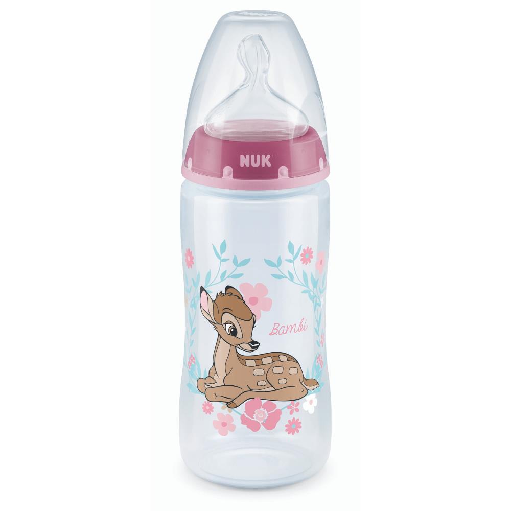 Biberon Nuk First Choice PP 300 ml Tetina Silicon Disney Bambi Orificiu M 6-18 luni