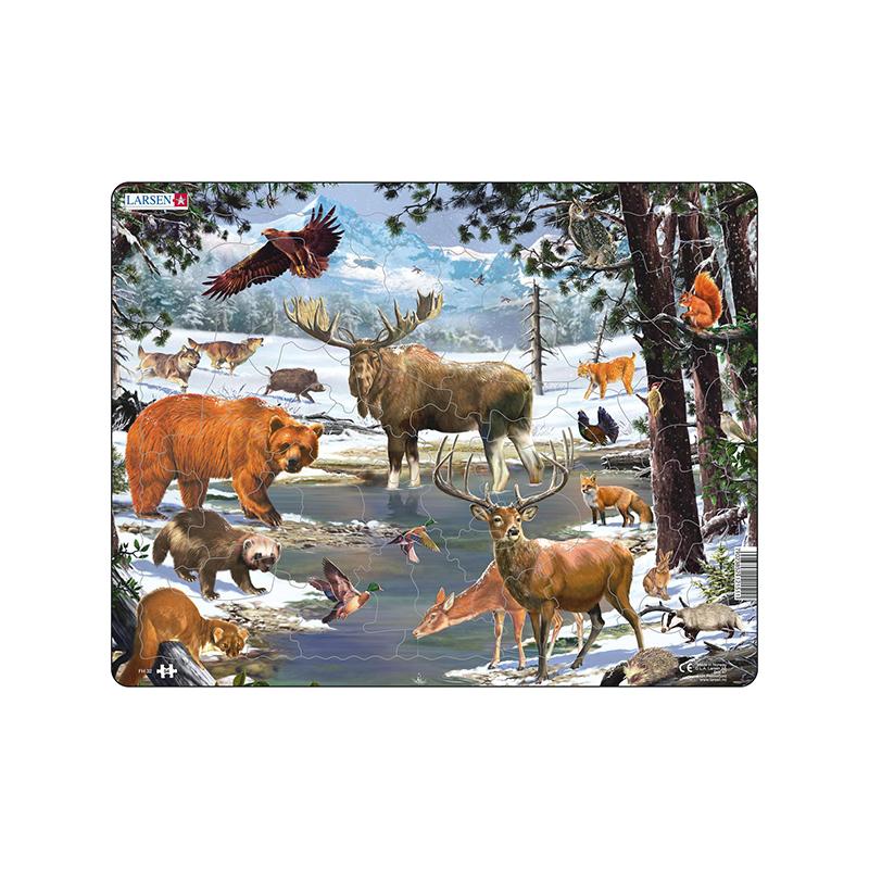 Puzzle maxi Padure nordica, orientare tip vedere, 54 de piese, Larsen