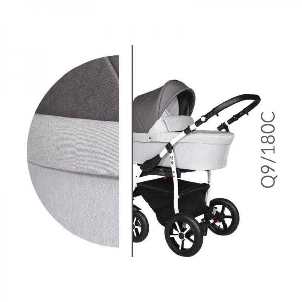 Carucior 3 in 1 Baby Merc Q9 - 180C - Cadru Alb