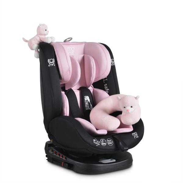 Scaun auto 0-36 kg cu isofix Moni Serengeti Pink