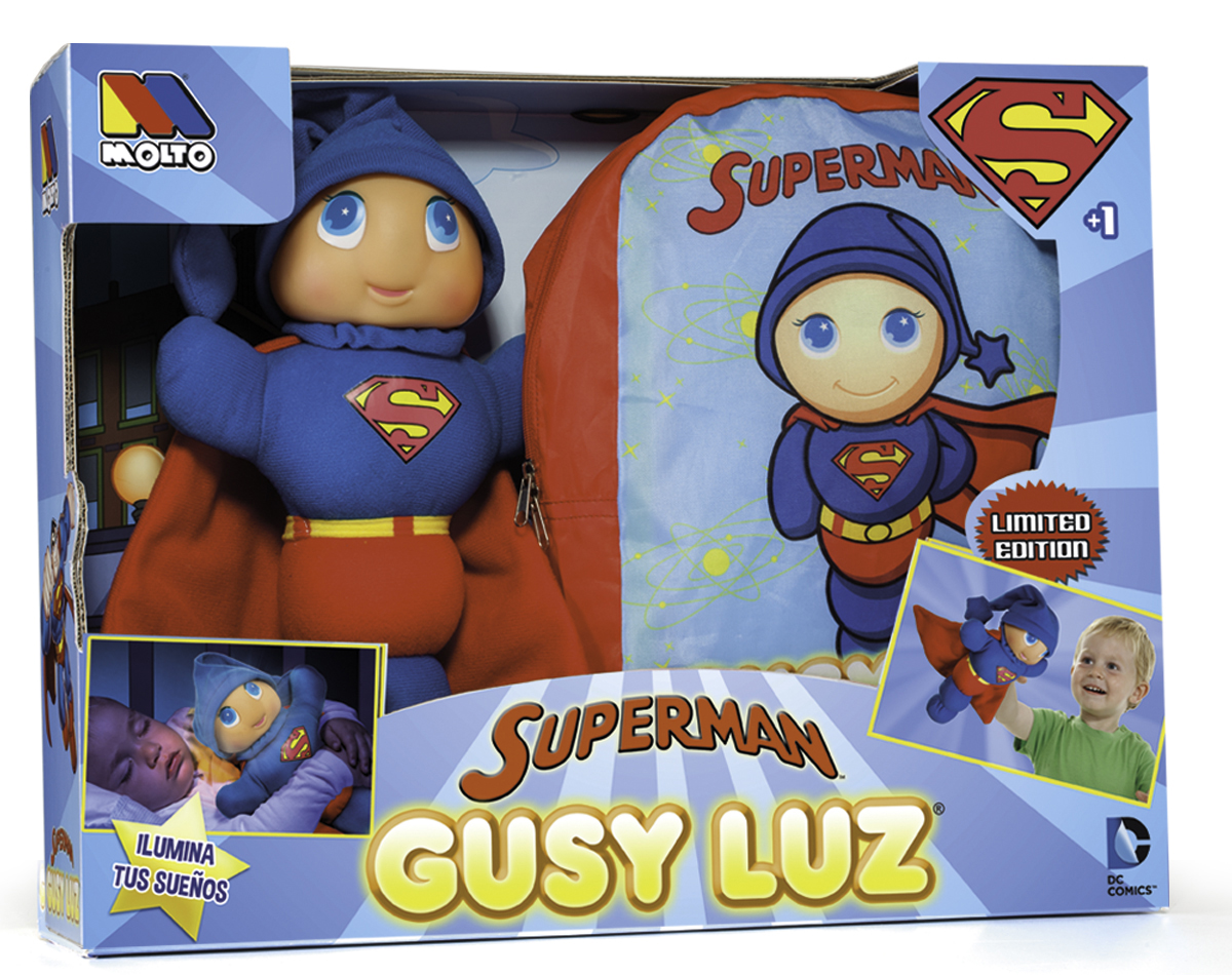 Molto Papusa Gusy Luz Superman + Rucsac