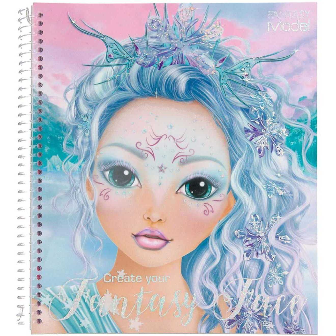 Carte de colorat Create your Fantasy Face, 40 pagini Depesche PT11240