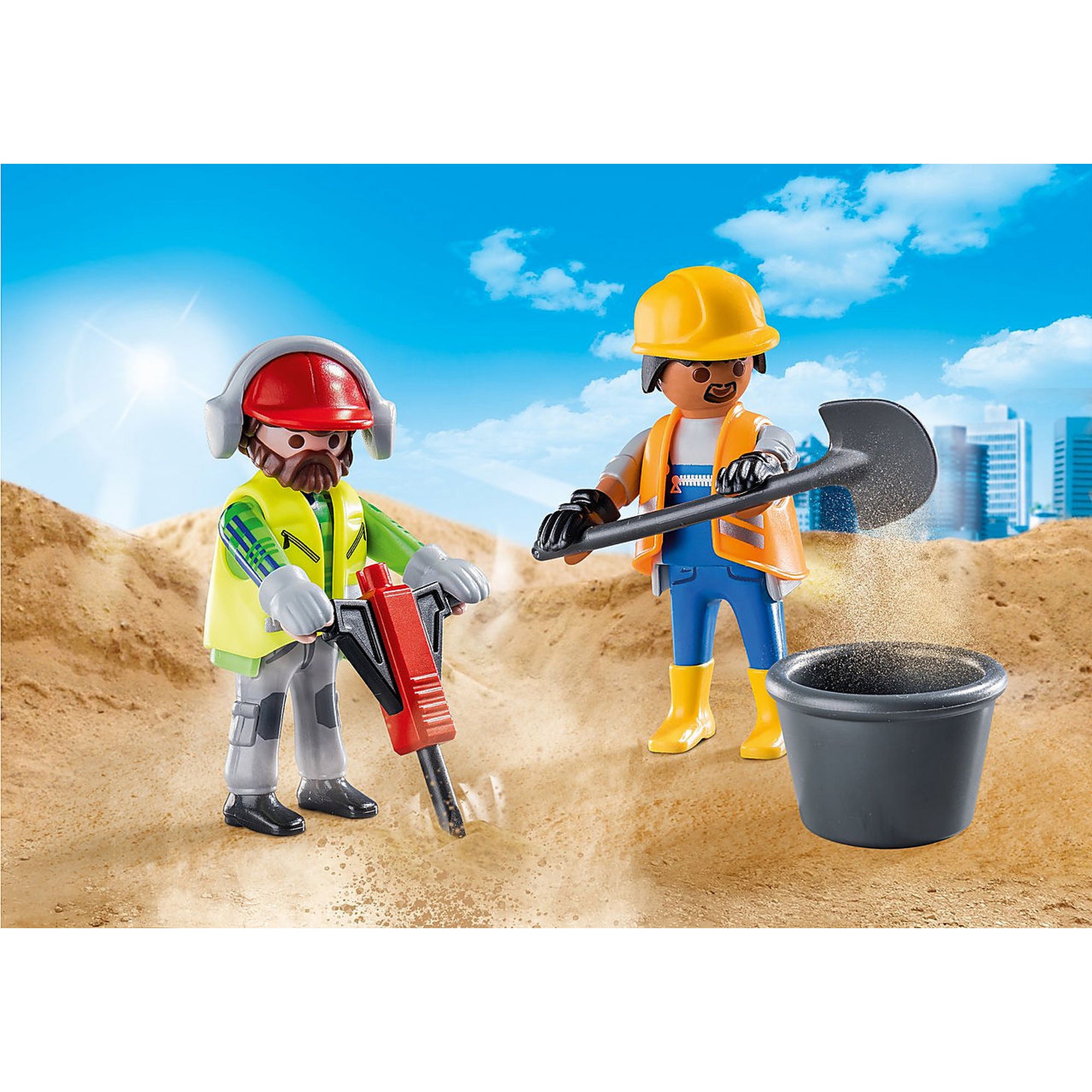 Playmobil - set 2 figurine muncitori in constructii