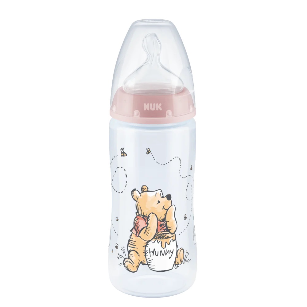 Biberon Nuk First Choice PP 300 ml Control Temperatura Tetina Silicon M 0-6 luni Disney Winnie Roz