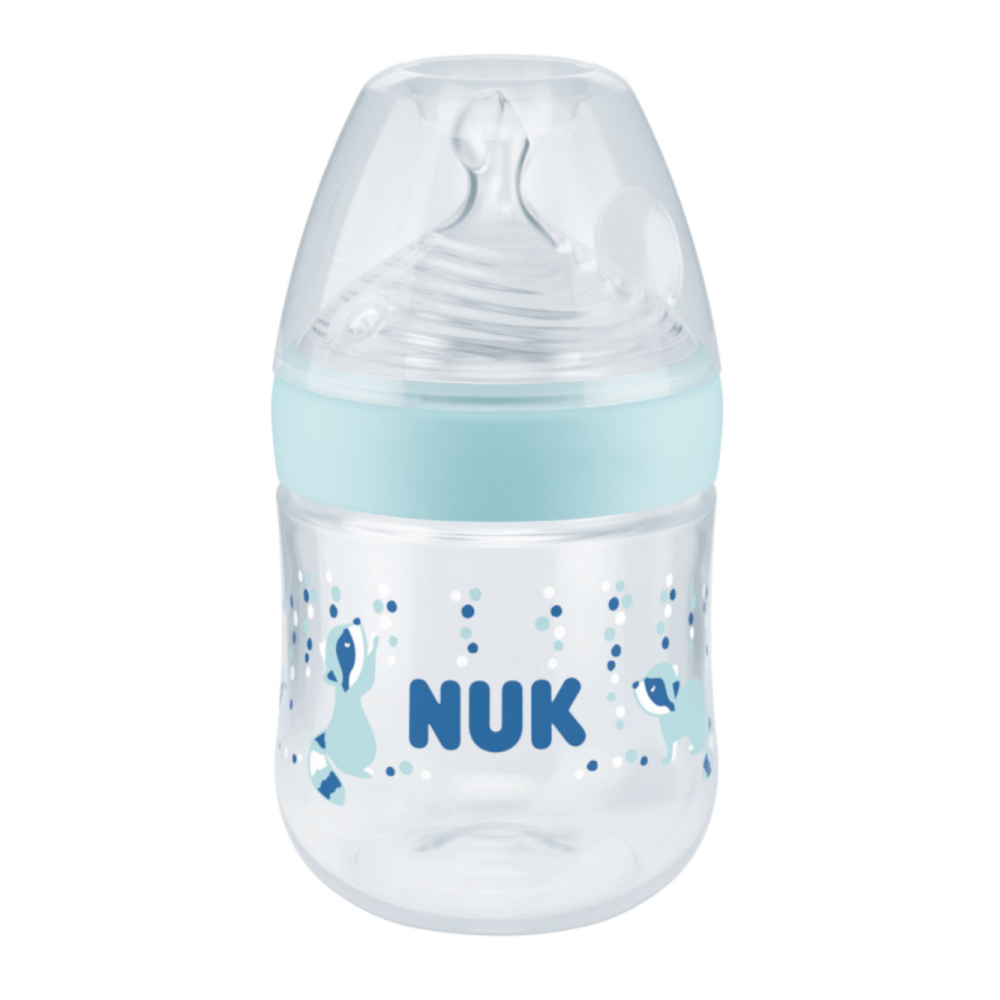 Biberon Nuk Nature Sense PP 150 ml Control Temperatura Tetina Silicon S 0-6 luni Turcoaz