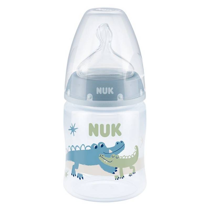 Biberon Nuk First Choice PP 150 ml Control Temperatura Tetina Silicon M 0-6 luni Crocodil