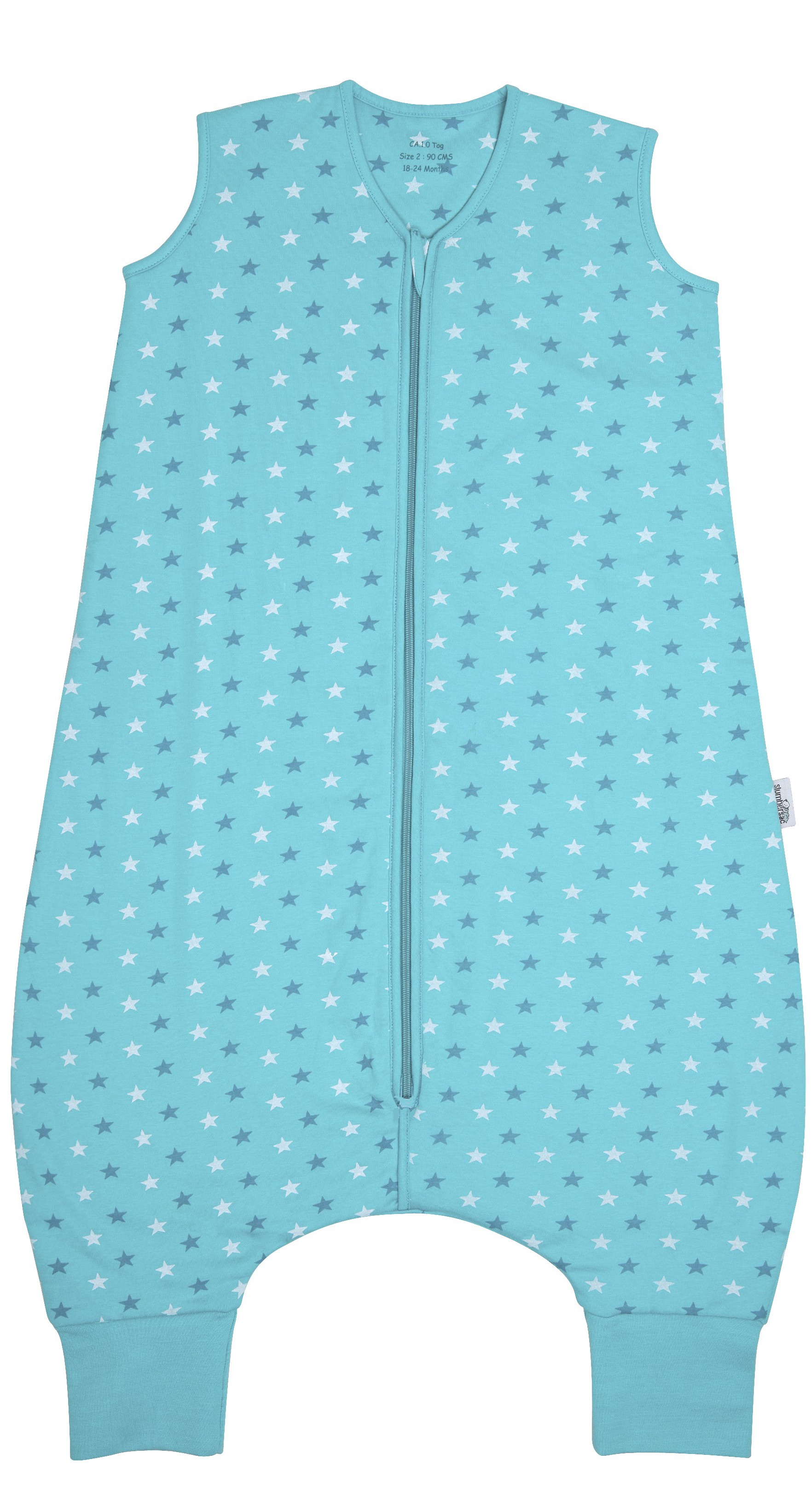 Sac de dormit cu picioruse Teal Stars 12-18 luni 3.5 Tog