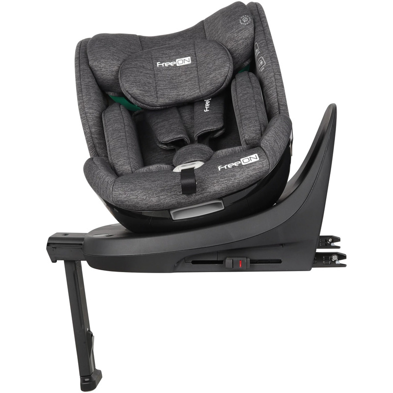 Scaun auto pentru copii, space, nastere - 150 cm, rotire 360° grade, tehnologie isofix i-size, spatar reglabil, conform cu standardul european de securitate ece r129, freeon, grey