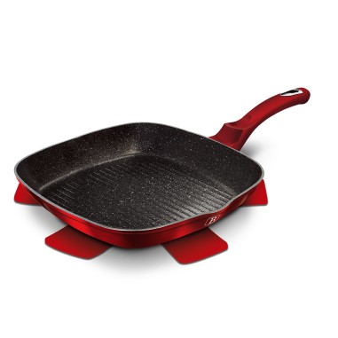 Tigaie grill, 28 cm, metallic line burgundy edition, berlinger haus, bh1271