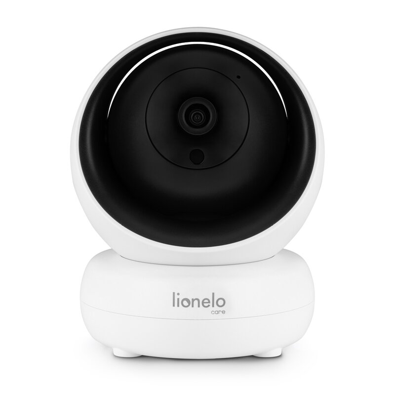 Lionelo - videofon babyline 8.3, cu termometru, cu melodii, comunicare in 2 sensuri, rotire 360 grade, alb