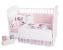 Lenjerie patut cu 6 piese si protectii laterale complete Pink Station 60x120 cm