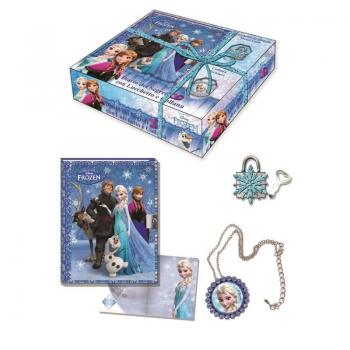 Set Jurnal cu lacatel 3D si colier Frozen