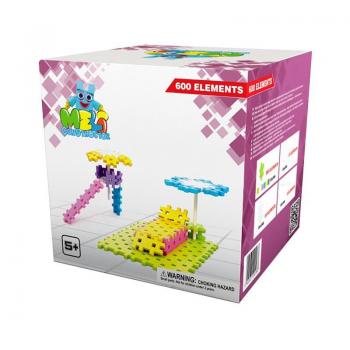 Set de constructie creativa Constructor Pink 600 piese, Meli