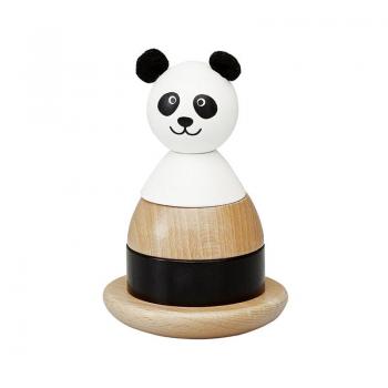 Jucarie educativa stivuit si sortat 10x15 cm din lemn FSC, model panda, +1 ani, byAstrup