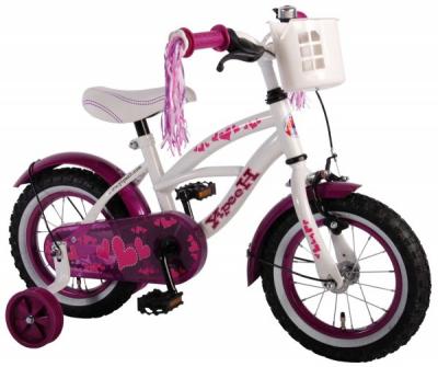 Bicicleta pentru copii Volare Heart Cruiser 61209 12 inch cu roti ajutatoare si frana de mana