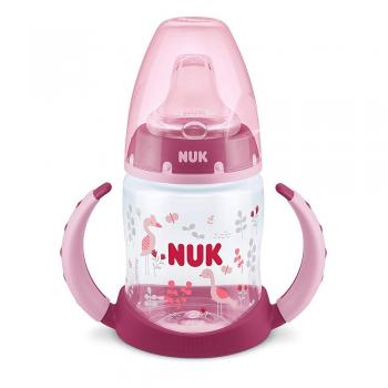 Biberon Nuk First Choice 150ml Cu Toarte Si Adaptor Din Silicon Roz 6 luni+