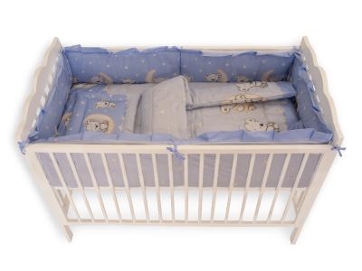 Lenjerie MyKids Bear On Moon Blue M2 4+1 Piese 140x70