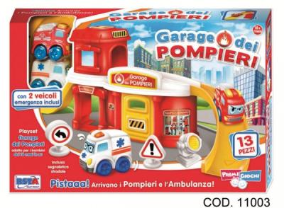 Garaj pompieri cu 2 vehicule incluse 13 piese RS Toys