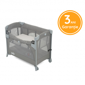 Joie - Patut pliant pentru cosleeping Kubbie Foggy Gray