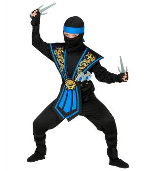 Costum ninja copii kombat albastru - 11 - 13 ani / 158 cm