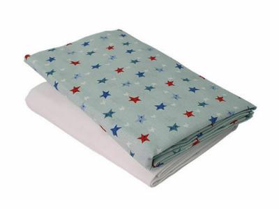 Set cearceafuri "stelute somnoroase" patut bebelus, kidsdecor, cu elastic, din bumbac - 60x107 cm