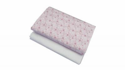 Set cearceafuri "pink moon" patut bebelus, kidsdecor, cu elastic, din bumbac - 60x85 cm