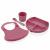 Set diversificare 4 piese din silicon babyjem: bavetica, farfurie, lingurita si pahar (culoare: gri)