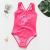 Costum de baie roz bombon cu flamingo (marime: 80)