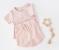 Set tricou cu panataloni scurti - 100% bumbac organic - roz, baby cosy (marime: 3-6 luni)