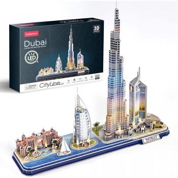 Cubic fun - puzzle 3d led dubai 182 piese