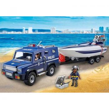 Playmobil - camion de politie cu barca