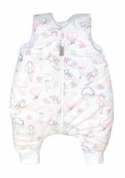 Sac de dormit cu picioare, bumbac 2.5 tog, dolly doll roz, s, 6-24 luni