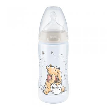 Biberon Nuk First Choice PP 300 ml Control Temperatura Tetina Silicon M 0-6 luni Disney Winnie Gri