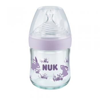 Biberon Nuk Nature Sense Sticla 120 ml Control Temperatura Tetina Silicon S 0-6 luni Mov