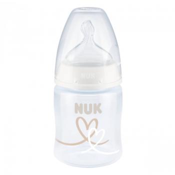 Biberon Nuk First Choice PP 150 ml Control Temperatura Tetina Silicon M 0-6 luni Inimioare